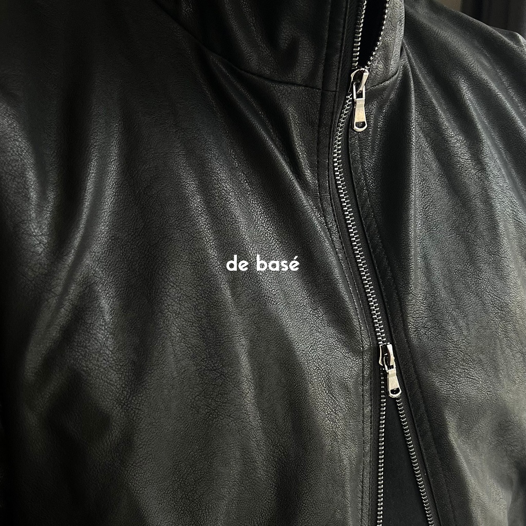 Áo Da Đen - MARTIN CROPED LEATHER JACKET - De Basé