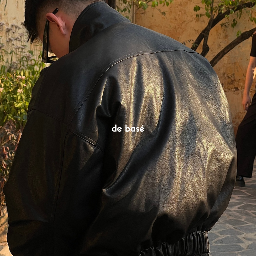 Áo Da Đen - MARTIN CROPED LEATHER JACKET - De Basé