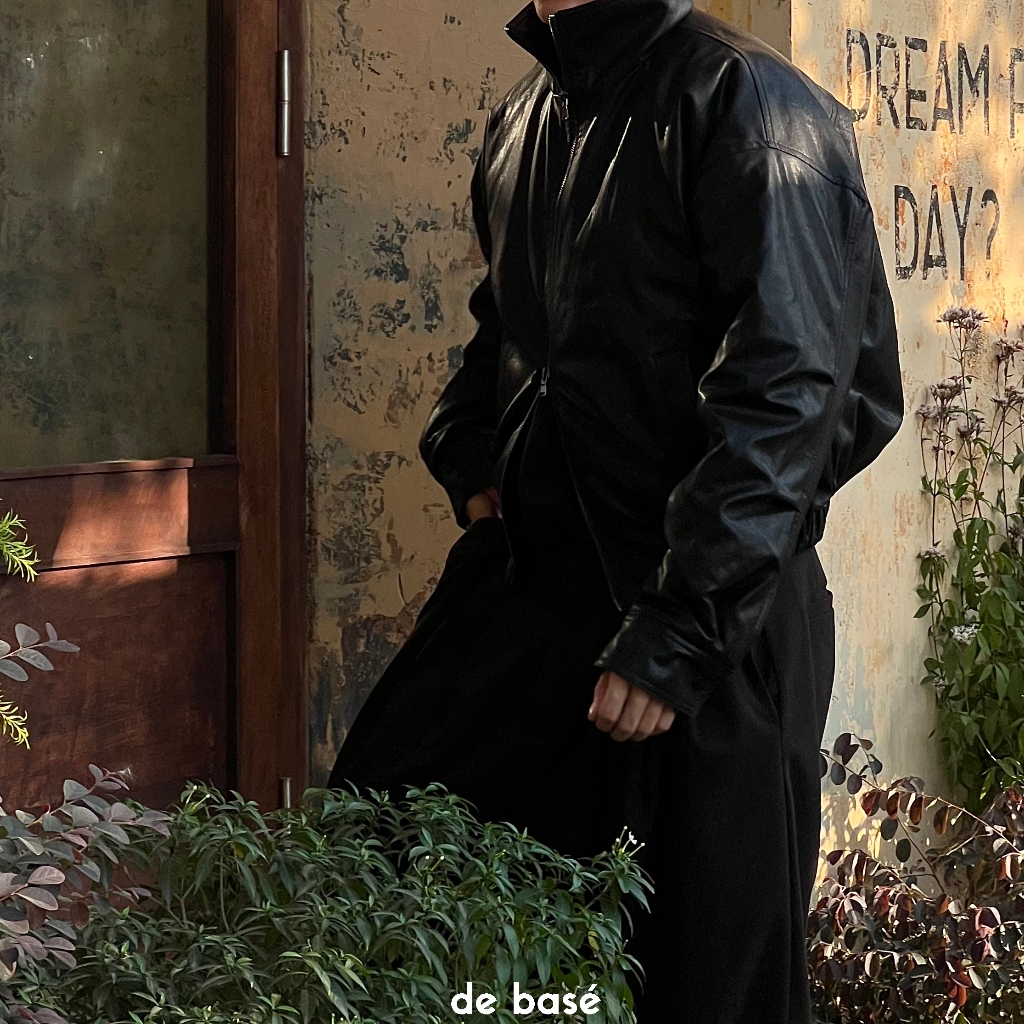 Áo Da Đen - MARTIN CROPED LEATHER JACKET - De Basé