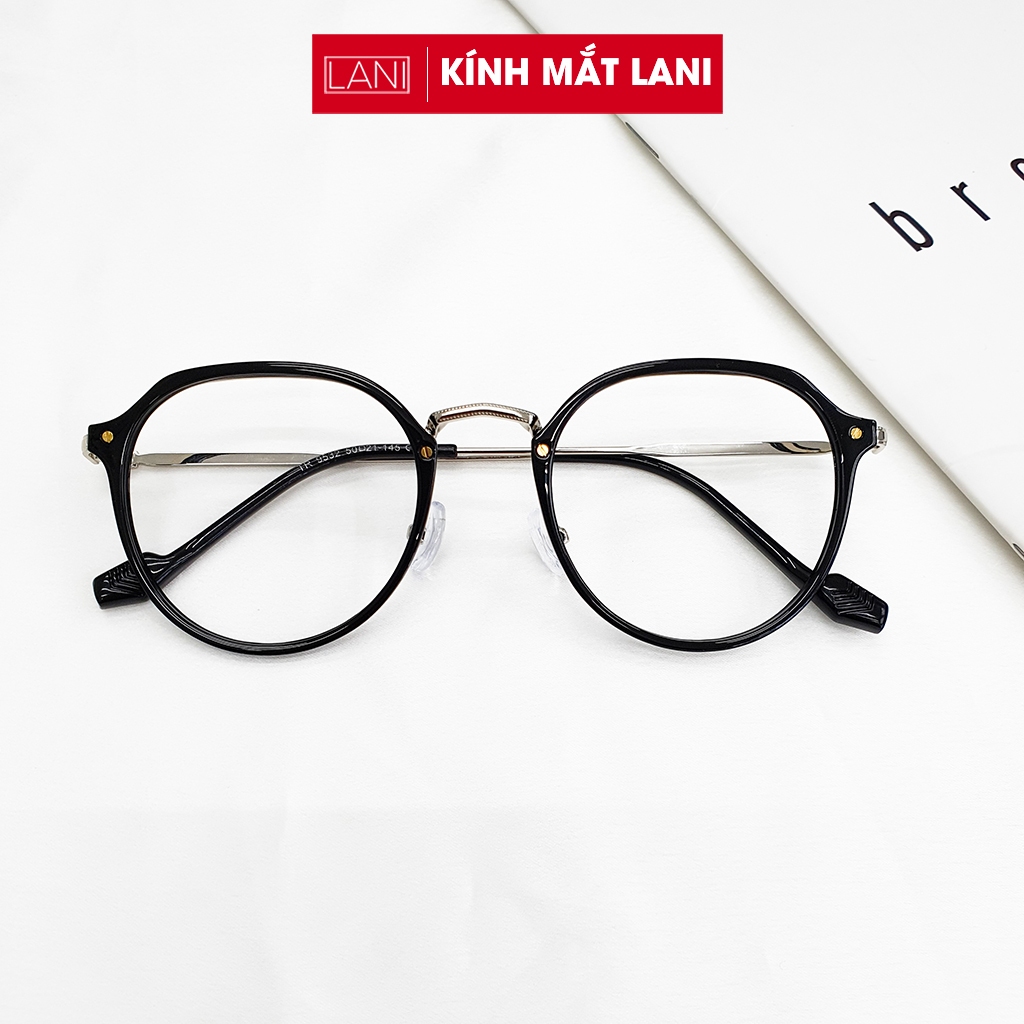 Gọng kính cận nam nữa LANI dáng bầu kim loại thời trang 9532 - Lắp mắt cận có độ theo yêu cầu