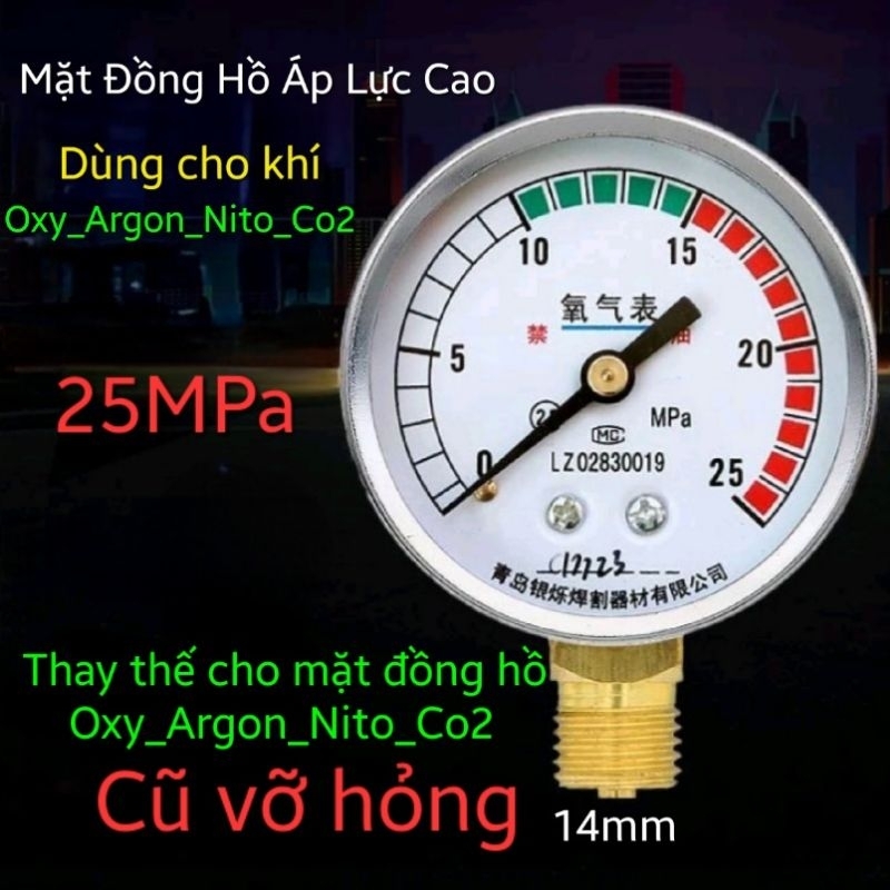 Đồng hồ đo áp lực khí Argon_Co2_Nito_Oxy