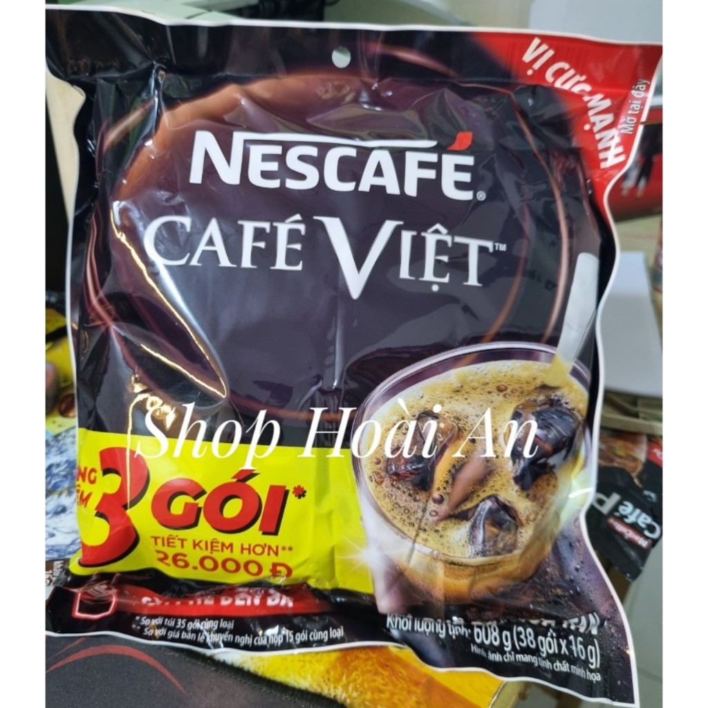 (Tặng 3 gói) NesCafé Cafe Việt đen đá. (Bịch 35 gói x 16g)