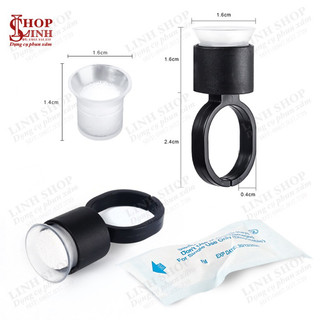 Nhẫn đựng mực, nhẫn nhựa đựng mực phun xăm, nhẫn silicon đựng mực keo nối mi Linh Shop...