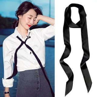  Khăn lụa dài trơn bảng nhỏ thắt nơ cổ áo sơ mi size 4x195cm khăn quấn túi xách thắt lưng cực xinh Thời trang nữ 