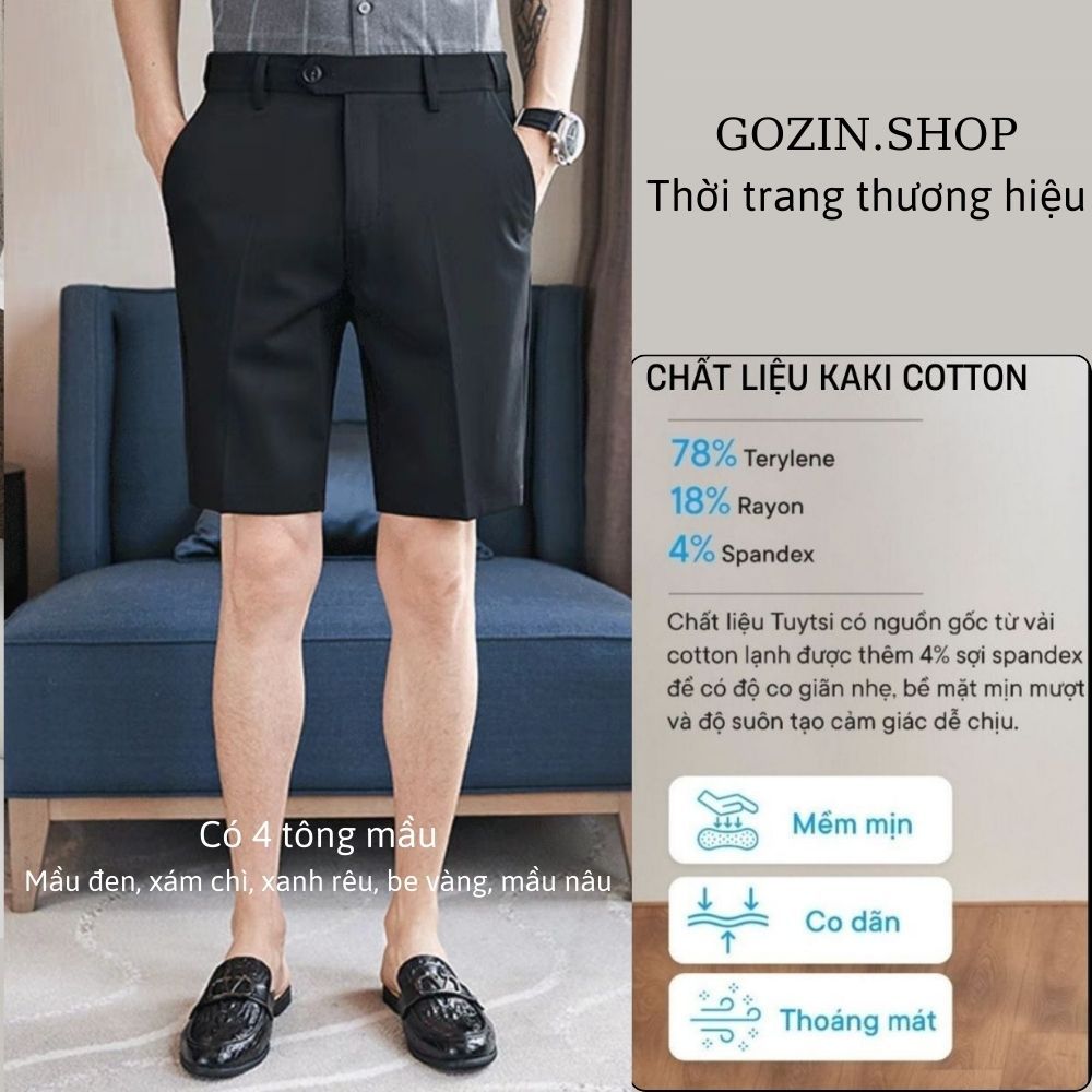 Quần Short Tây Nam GOZIN co giãn nhẹ tạo sự thoái mái cho người mặc bigsize