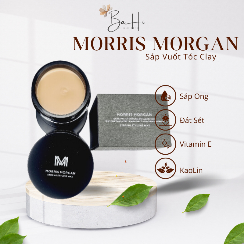 Sáp vuốt tóc nam MORRIS MORGAN | Tạo kiểu giữ nếp tóc 24h | Chính Hãng | 100g BaHi Cosmetic