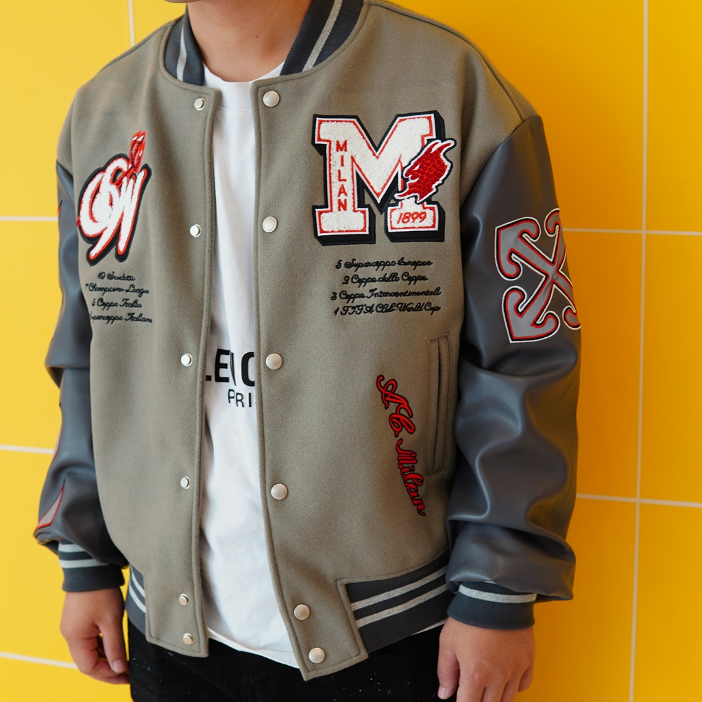 Áo Varsity OFF WHITE x AC Milan hàng cao cấp ss2024