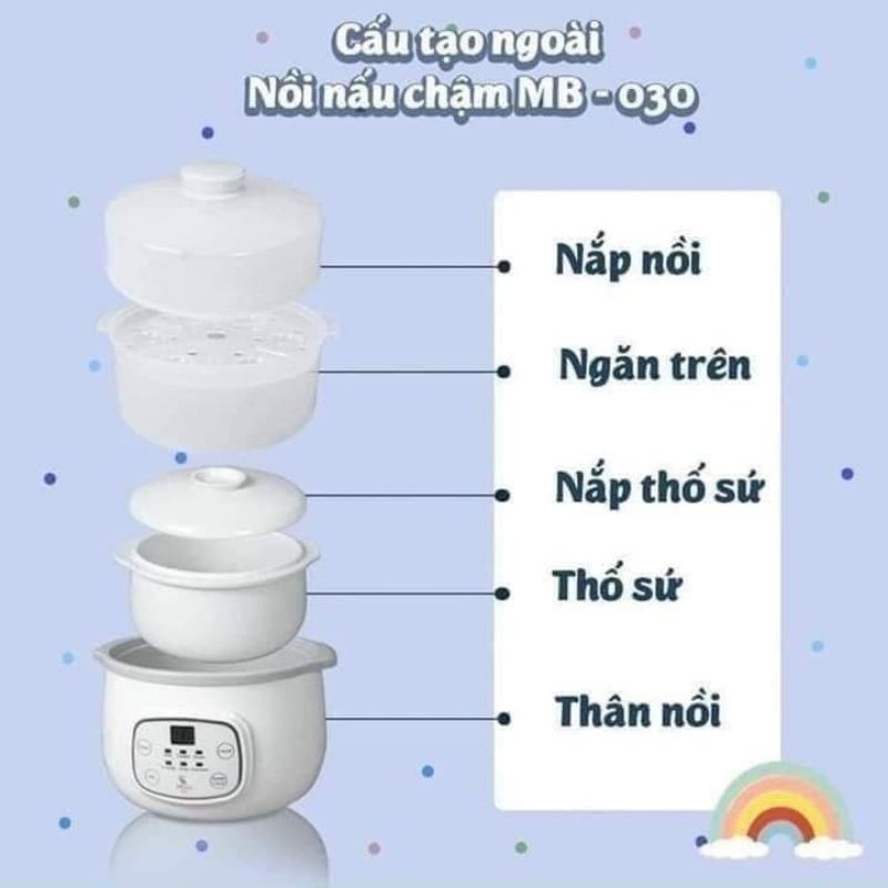 Nắp sứ nồi nấu chậm Moaz bébé 1L