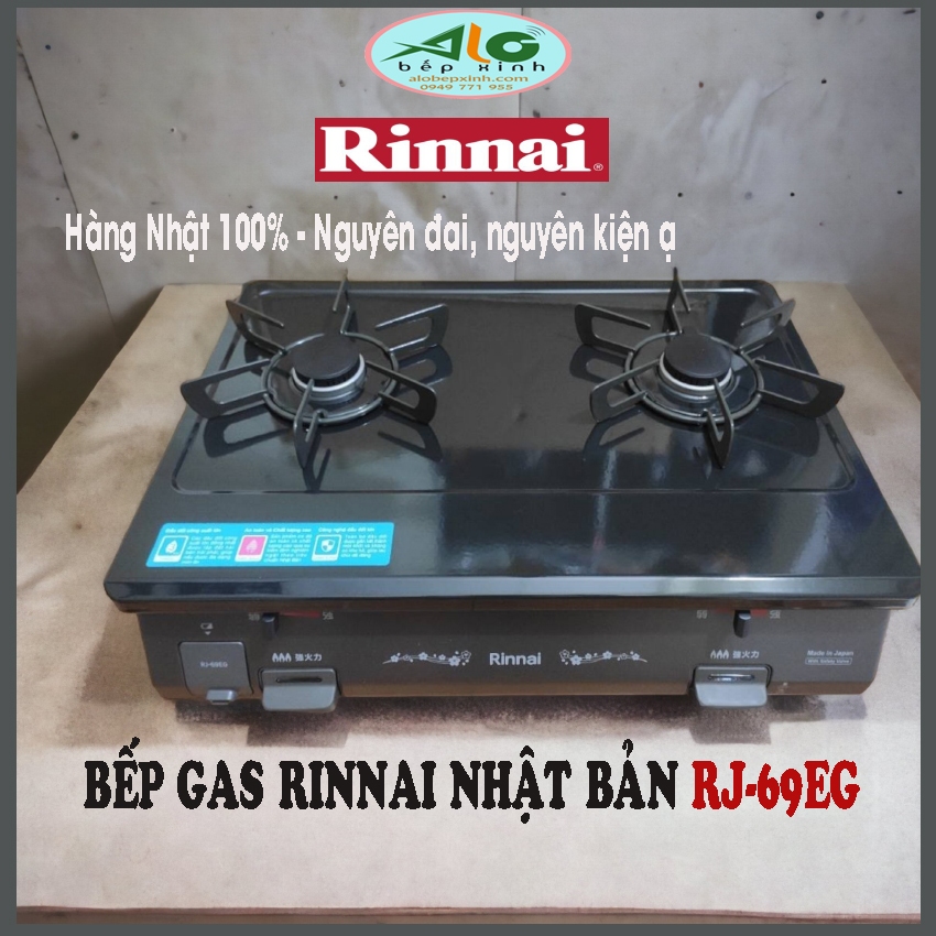 🌻Bếp gas Rinnai RJ-69EG - bếp ga Rinnai xuất xứ hật bản - ngắt gas tự động - Bảo hành 2 năm - Alo Bếp Xinh