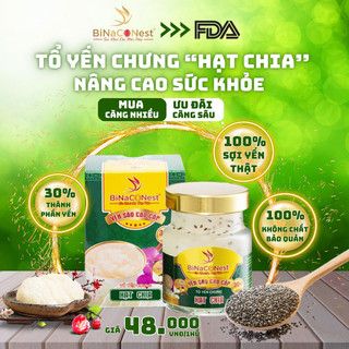 Yến sào khánh hoà binaconest, tổ yến chưng hạt chia cho mọi lứa tuổi 70ml