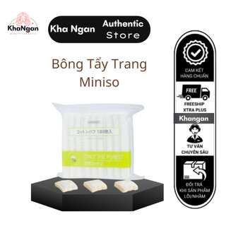 Bông tẩy trang Miniso Nhật Bản túi zip