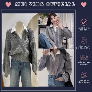 Áo len nữ cổ sơ mi hàng quảng châu cao cấp siêu ấm