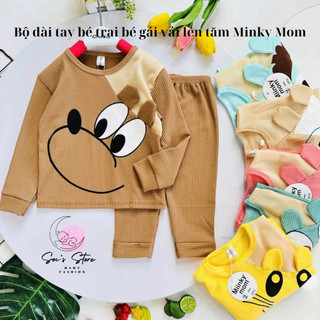 Bộ len tăm dài tay, bộ dài tay cho bé, bộ dài tay bé trai, bộ dài tay bé gái mềm mại ấm áp size từ 5~17kg.