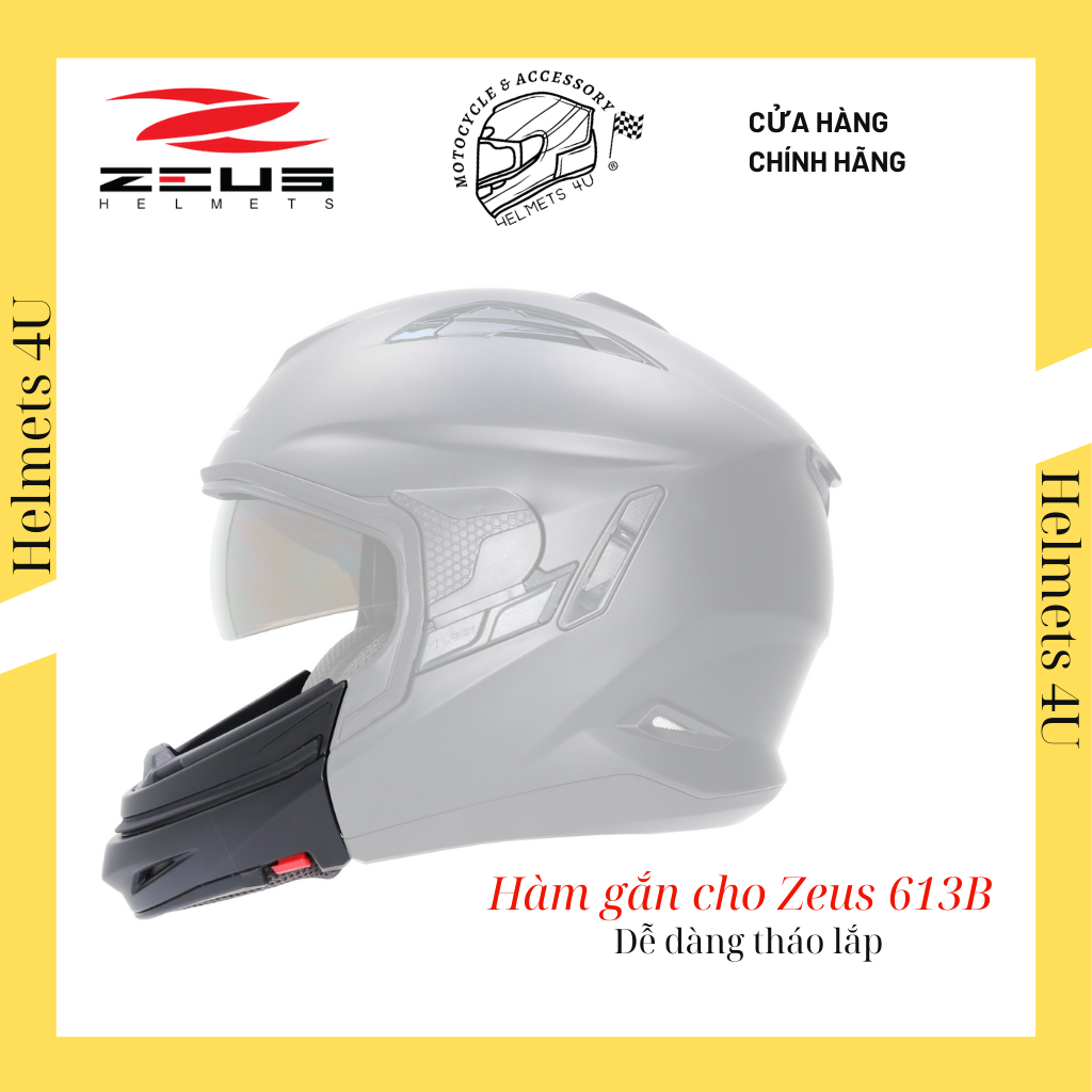 Hàm (ngàm) gắn mũ bảo hiểm Zeus 613B chính hãng - Helmets 4U