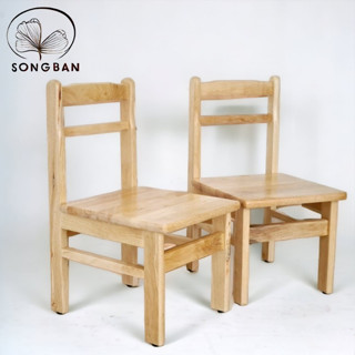 Combo 2 Ghế Trẻ Em (Loại Lớn) Gỗ Cao Su, Ghế Gỗ Có Tựa Cho Bé Nhiều Kích Thước - Hàng VN Xuất Khẩu