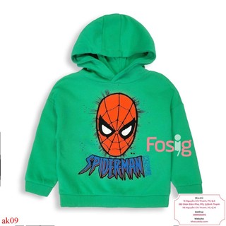 Áo hoodie nỉ pm bé trai - xanh lá spider man