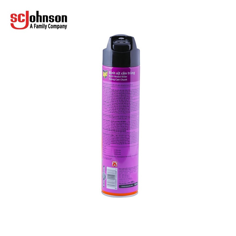Bình xịt côn trùng,xịt muỗi Raid 600ml chính hãng