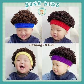 Mũ len tóc giả cho bé từ 6 tháng đến 8 tuổi mũ len giữ ấm cho bé trai tạo kiểu tóc Bunakids ML04