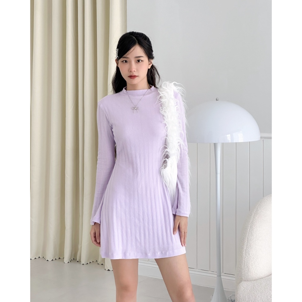 MYUNG - Đầm thun đơn giản tay loe nhẹ fom chữ A - COCO DRESS