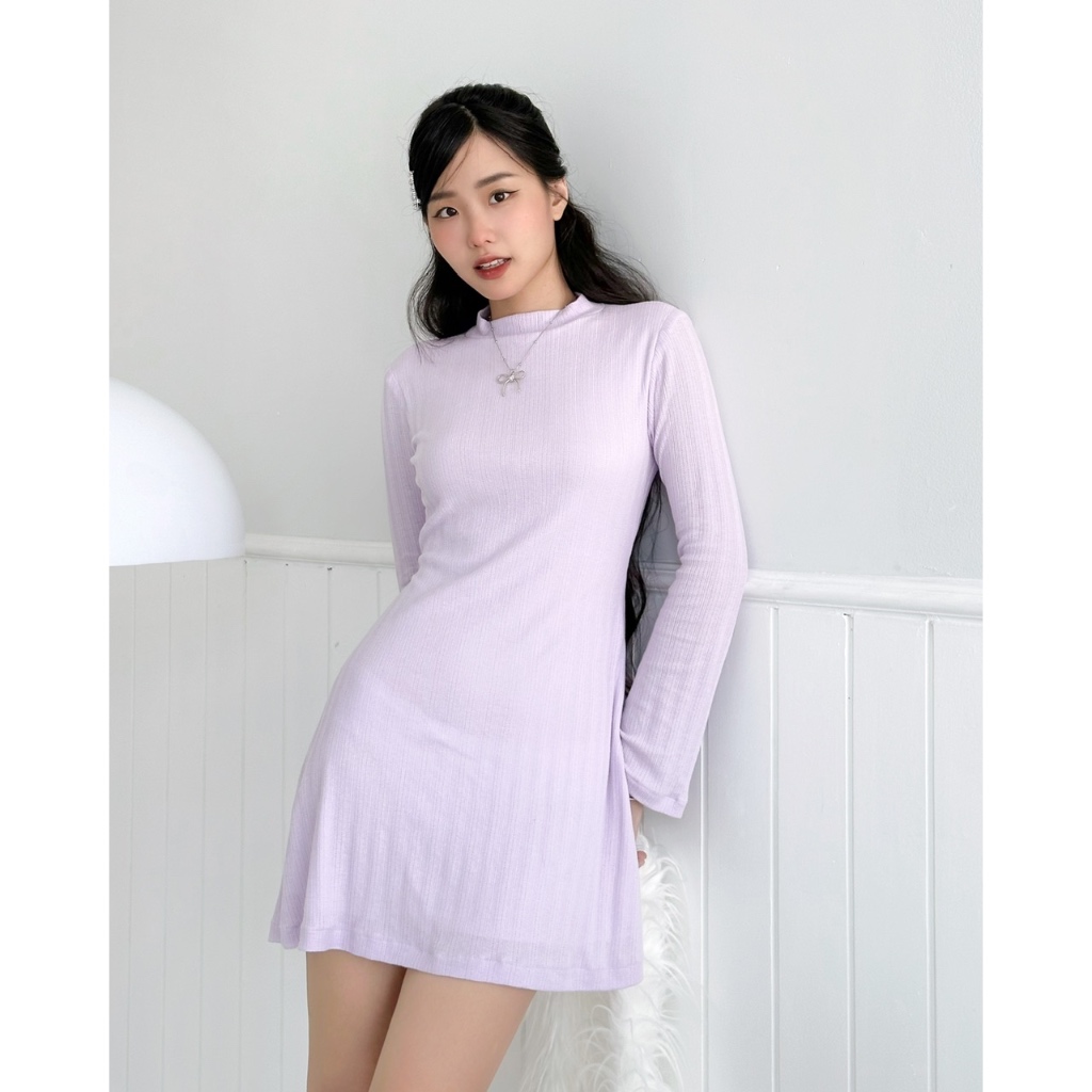 MYUNG - Đầm thun đơn giản tay loe nhẹ fom chữ A - COCO DRESS
