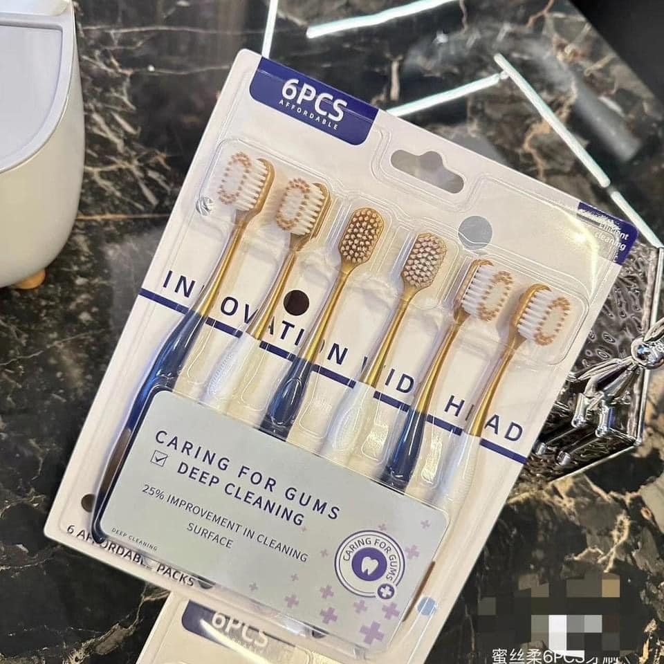 SET 6 BÀN CHẢI ĐÁNH RĂNG MỚI LÔNG MỀM MẠI, MẬT ĐỘ LÔNG DÀY, SIÊU ÊM ÁI