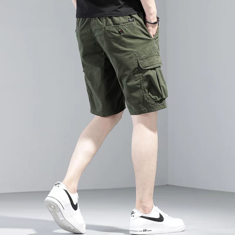 Quần short nam kaki túi hộp GOZIN chất vải kaki cotton co giãn mềm mịn thoáng mát phom rộng