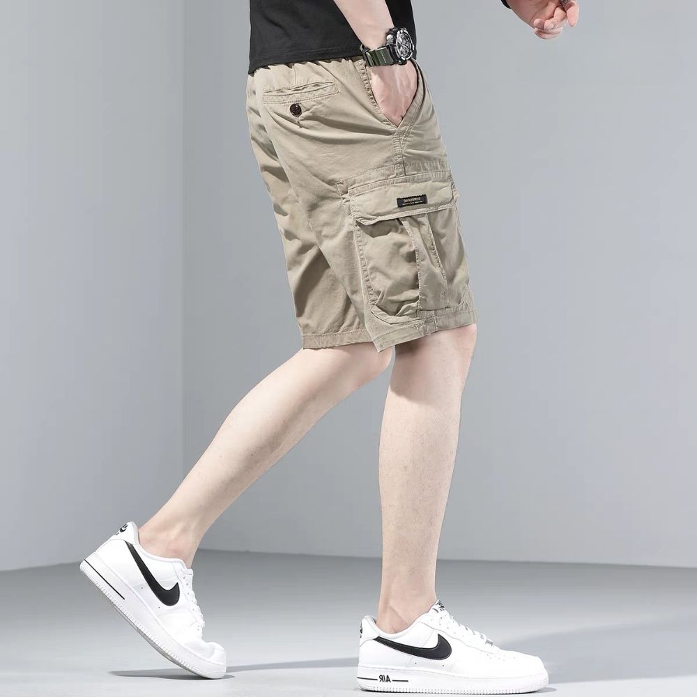 Quần short nam kaki túi hộp GOZIN chất vải kaki cotton co giãn mềm mịn thoáng mát phom rộng