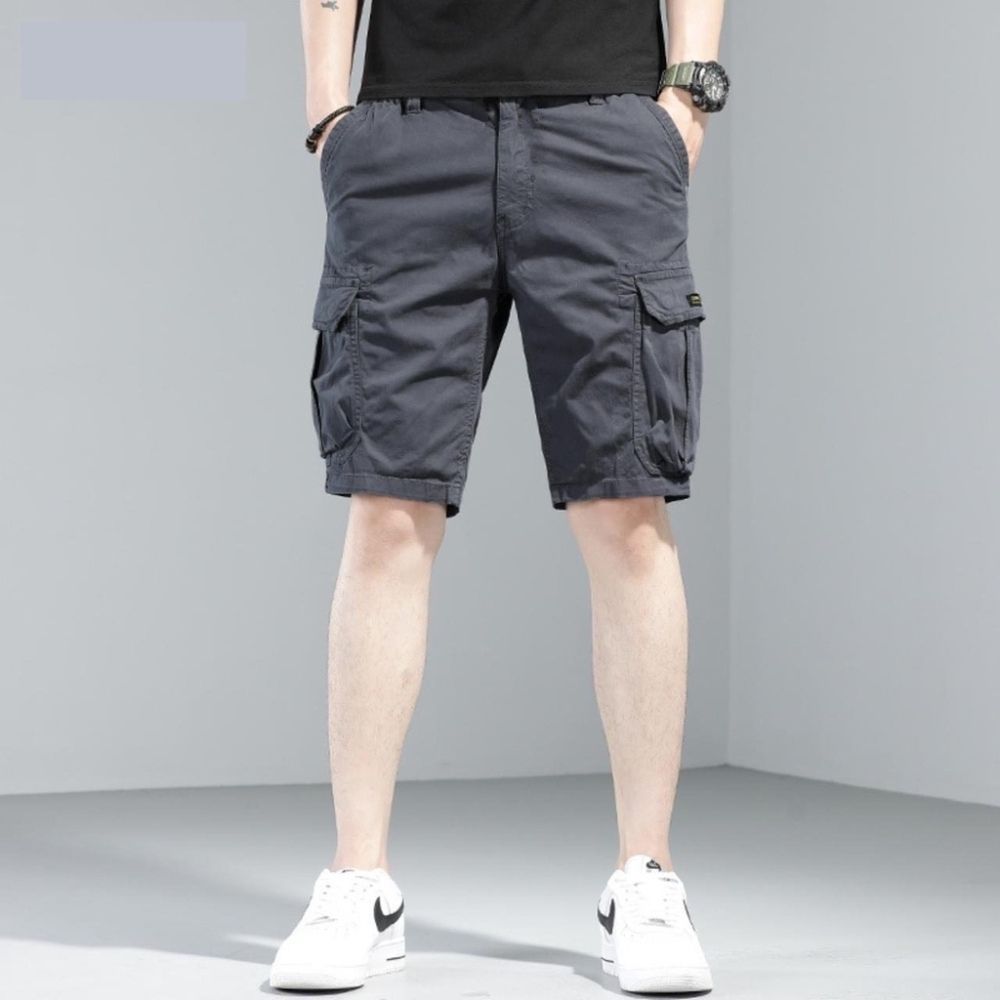 Quần short nam kaki túi hộp GOZIN chất vải kaki cotton co giãn mềm mịn thoáng mát phom rộng