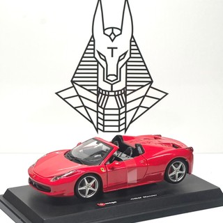 Mô hình xe ôtô kim loại 1/24 siêu xe ferrari 458 spider sẵn đế dùng để trưng bày bàn làm việc