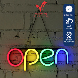 Đèn neon led chữ open kích thước 18,5cm x 35cm