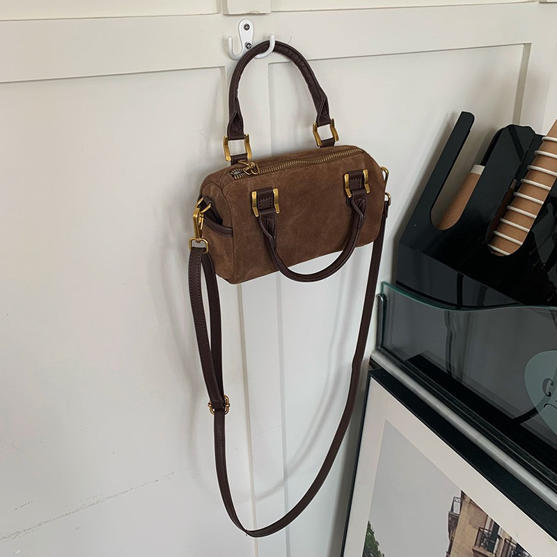 Túi xách phong cách cổ điển vintage da lộn -tramcalm