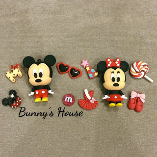 JIBBITZ, STICKER, SET CHARM MICKEY LỚN GẮN DÉP SỤC, DÉP CROSS (ĐÃ GỒM NÚT GẮN)