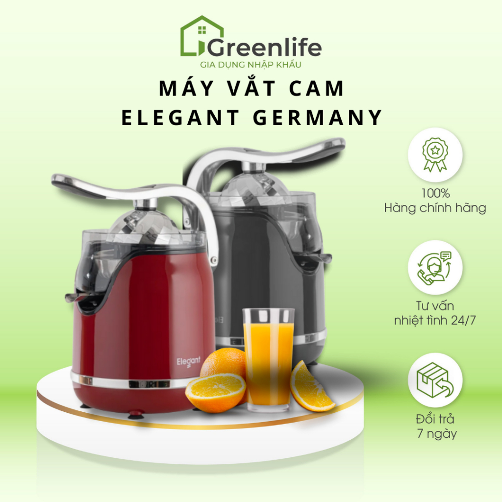 Máy ép nước cam Elegant JS1001 chuyên dụng, độ ồn cực thấp - Greenlife Gia dụng nhập khẩu