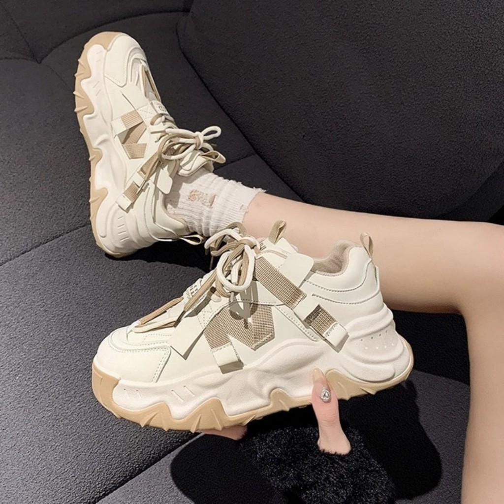 Giày Nữ, Giày Thể Thao Nữ Chữ M 2 màu Đen, Nâu HOTTREND 2023 !