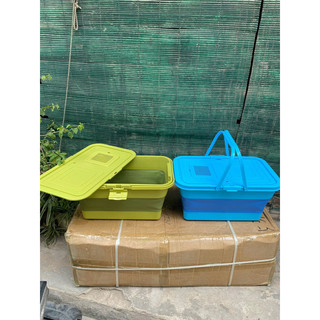 Thùng đựng cá PE có nắp đậy, gấp gọn tiện lợi_2 màu.