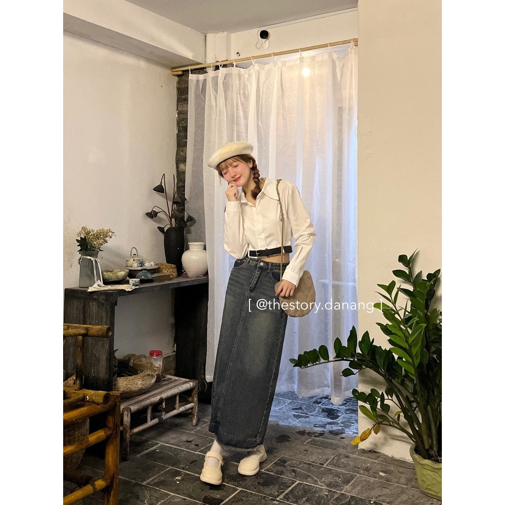 Chân váy jean tua rua  CV342