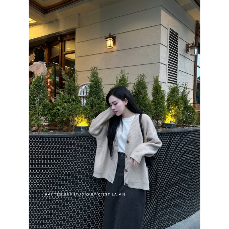 Áo len cadigan trơn C'est lavie