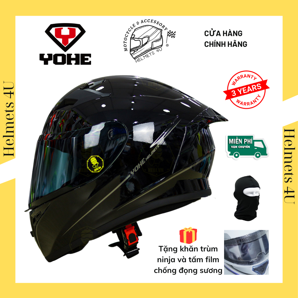 Mũ Fullface YOHE 978 Plus Chính Hãng Đuôi Gió Zin Helmets 4U