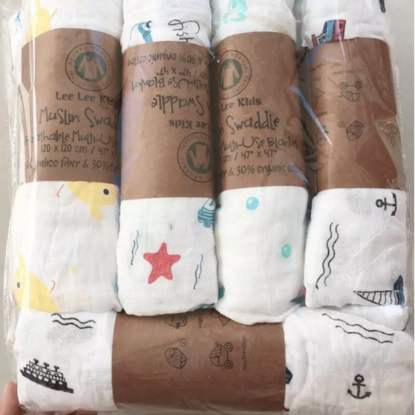 Khăn tắm, chăn đắp Aden sợi tre cho bé sơ sinh KT 1m2x1m2