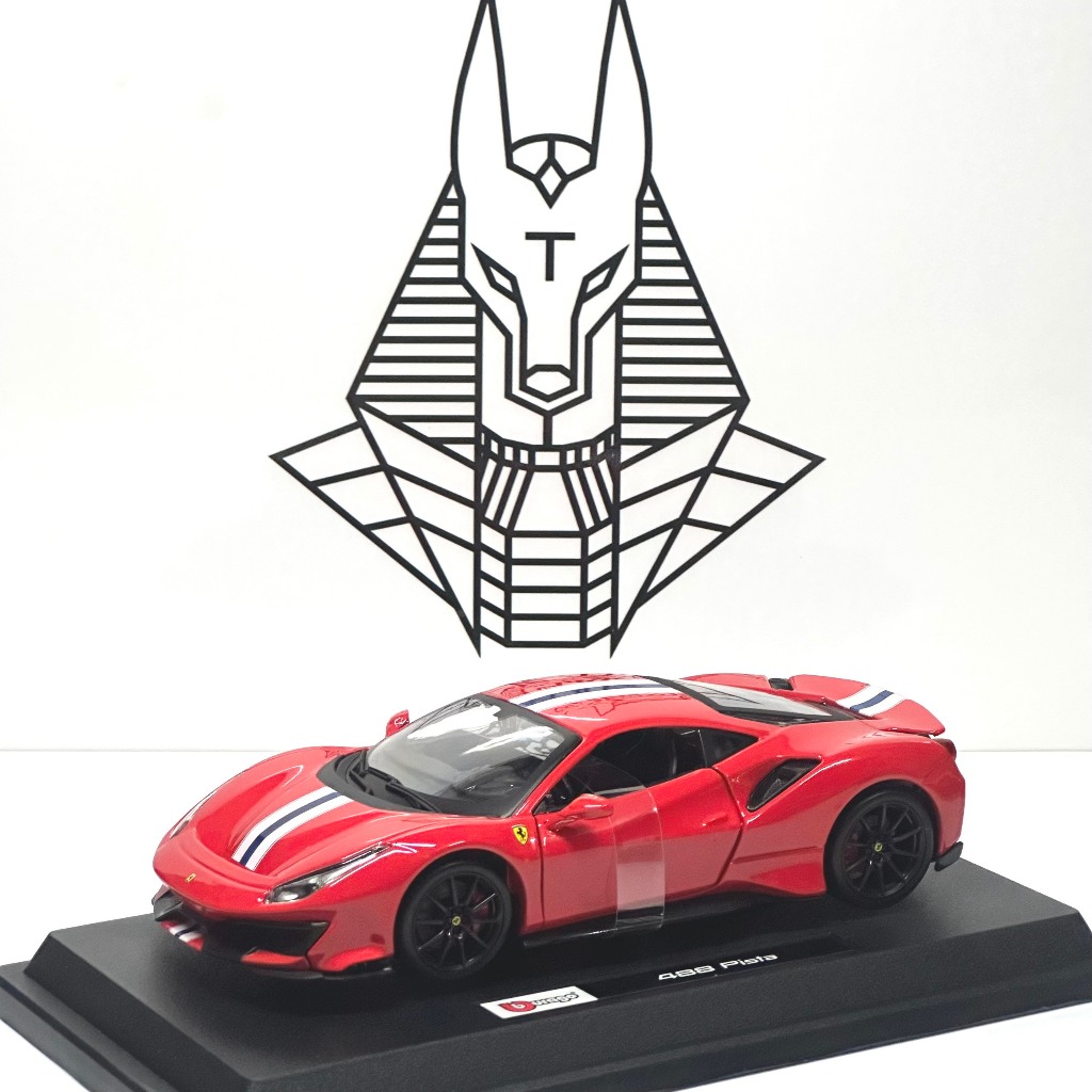 Mô Hình Xe Ôtô Kim Loại 1/24 Siêu Xe FERRARI 488 PISTA Sẵn Đế Dùng Để Trưng Bày Bàn Làm Việc
