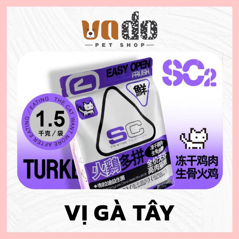 Hạt cho mèo SC siêu topping, grainfree 42% đạm - không độn ngũ cốc