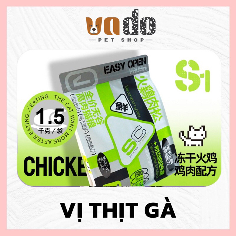 Hạt cho mèo SC siêu topping, grainfree 42% đạm - không độn ngũ cốc