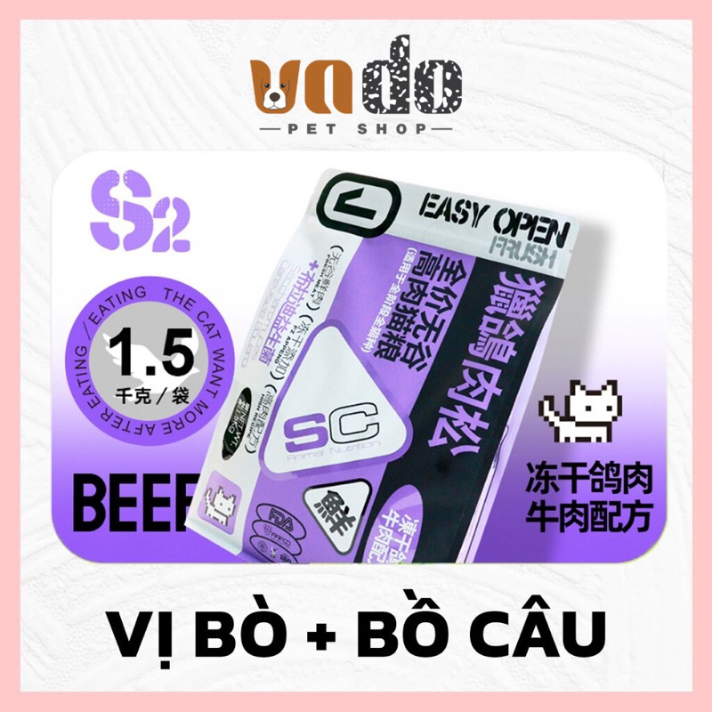 Hạt cho mèo SC siêu topping, grainfree 42% đạm - không độn ngũ cốc