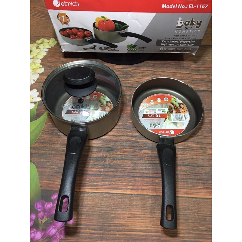 Bộ nồi + chảo Baby Elmich 16cm