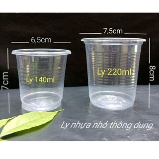 50 ly nhựa dùng 1 lần 140ml 220m 280mll kèm nắp