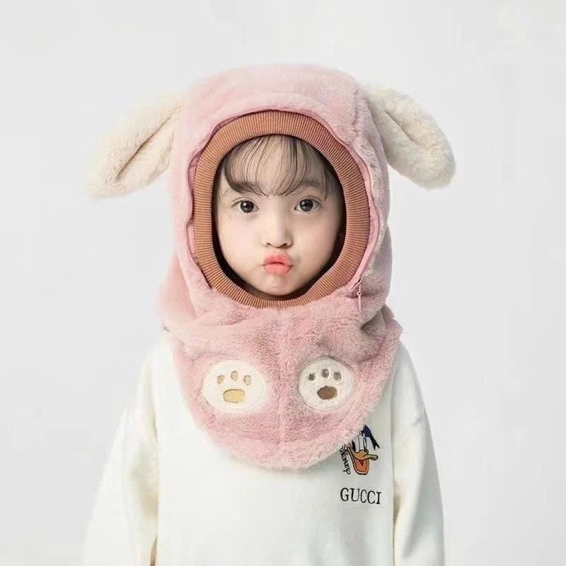 Mũ Len Lông Cừu Trùm Đầu  Kèm Kính  Chắn Gió Bụi