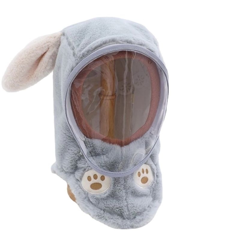 Mũ Len Lông Cừu Trùm Đầu  Kèm Kính  Chắn Gió Bụi