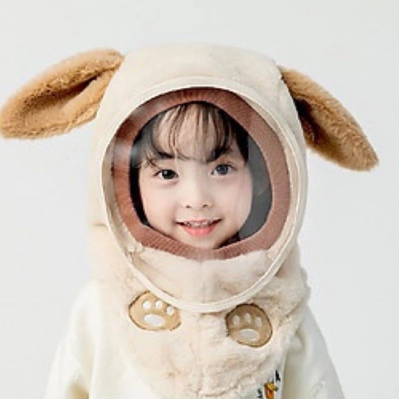 Mũ Len Lông Cừu Trùm Đầu  Kèm Kính  Chắn Gió Bụi