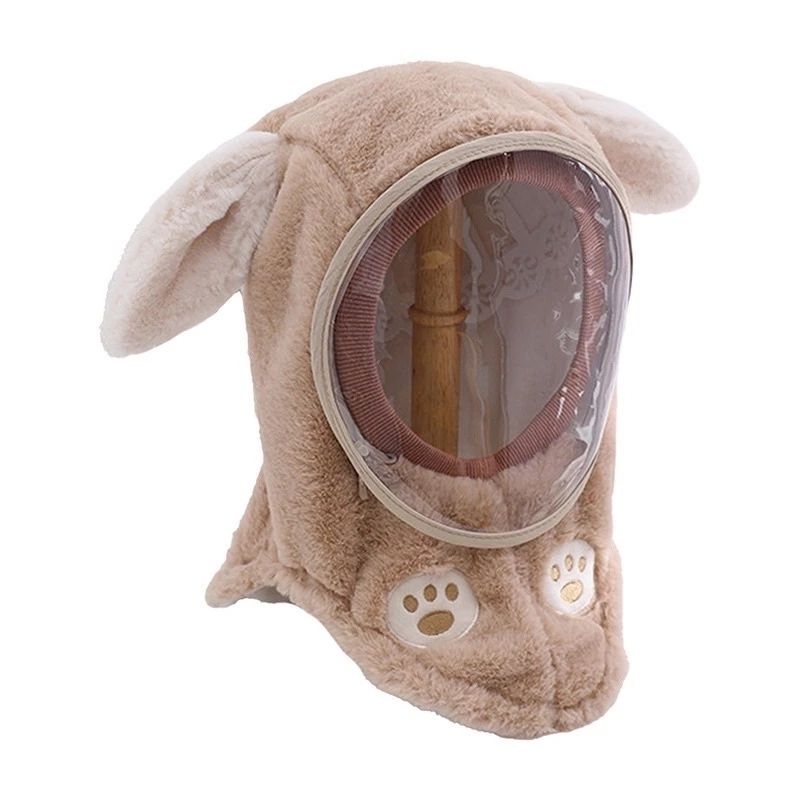 Mũ Len Lông Cừu Trùm Đầu  Kèm Kính  Chắn Gió Bụi