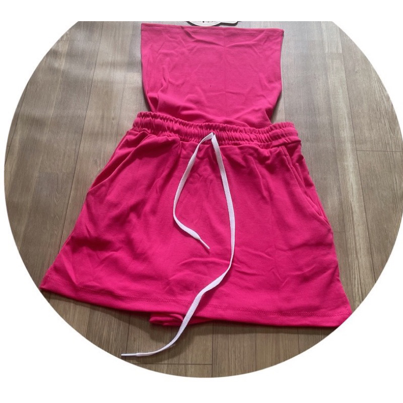 Set Bộ Trơn Áo Quây Croptop + Váy Chữ A Có Lót Quần Basic Tùng Chinh